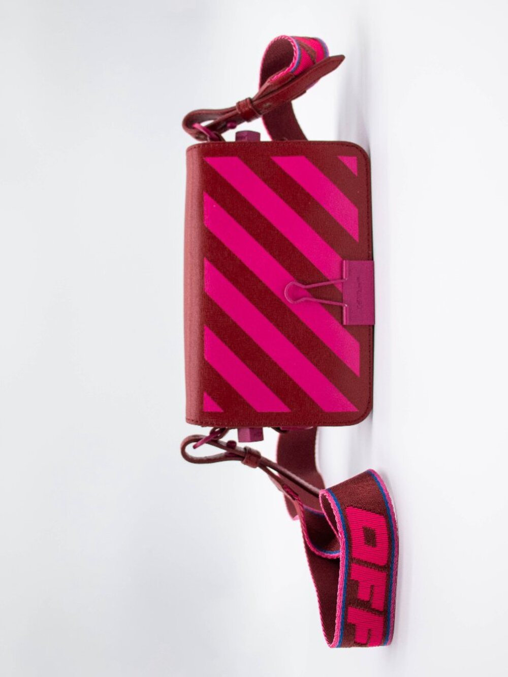 Off-White Binder Clip Mini Crossbody Red